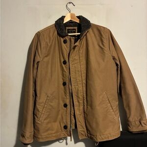 Lucky Brand Brown N-1 Deck Jacket with Black Collar